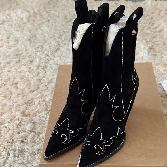 Christian Louboutin Santia ✨ Suede and Crystal Boots✨size 36-NEW - Picture 7 of 8